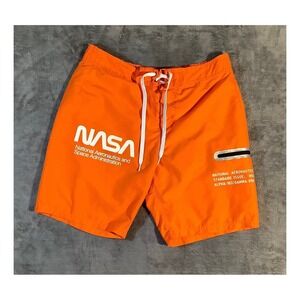 Aldrin Family Foundation NASA Men's Orange Swim Trunks Size L